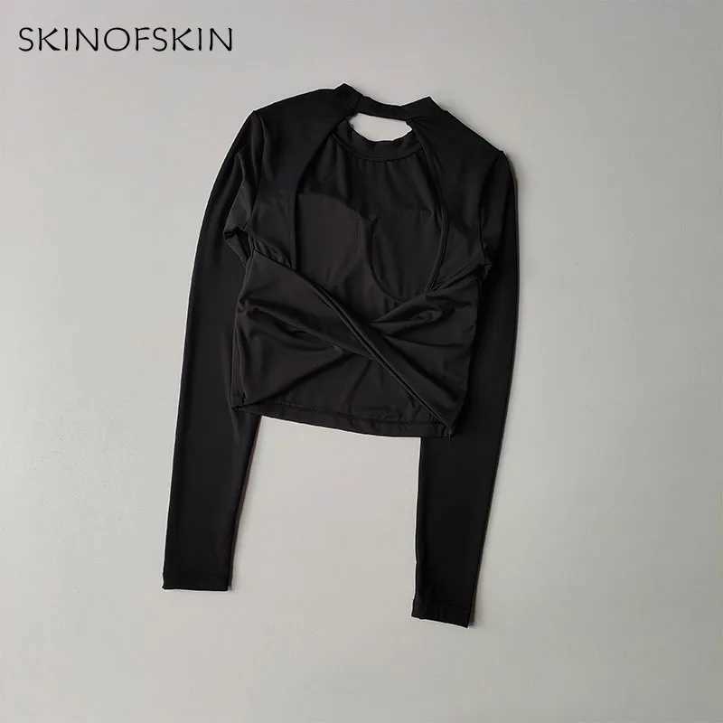 Sexy Back Sports Top Autumn/Winter New Large Back No Back Yoga Set Sexy Girl Long Sleeve Fitness T-shirt W250326