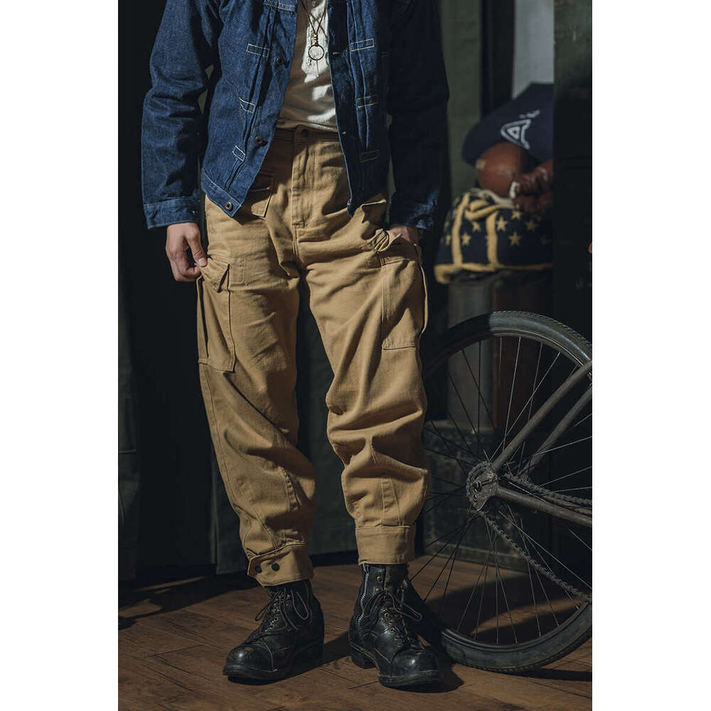 Non Stock Belgian M64 Mod Pants Khaki Men High Rise Motorcycle Cargo Trousers