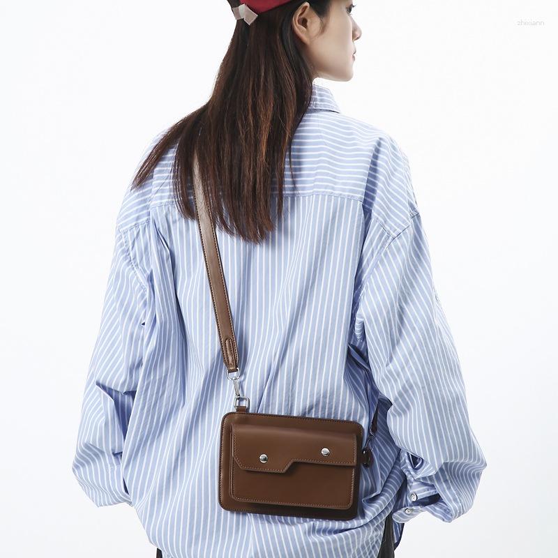 Bag Japanese Style Flap Crossbody Men's Instagram Brand Simple Personalized Casual Small Square Design Sense Couple's Shoulder a6d6
