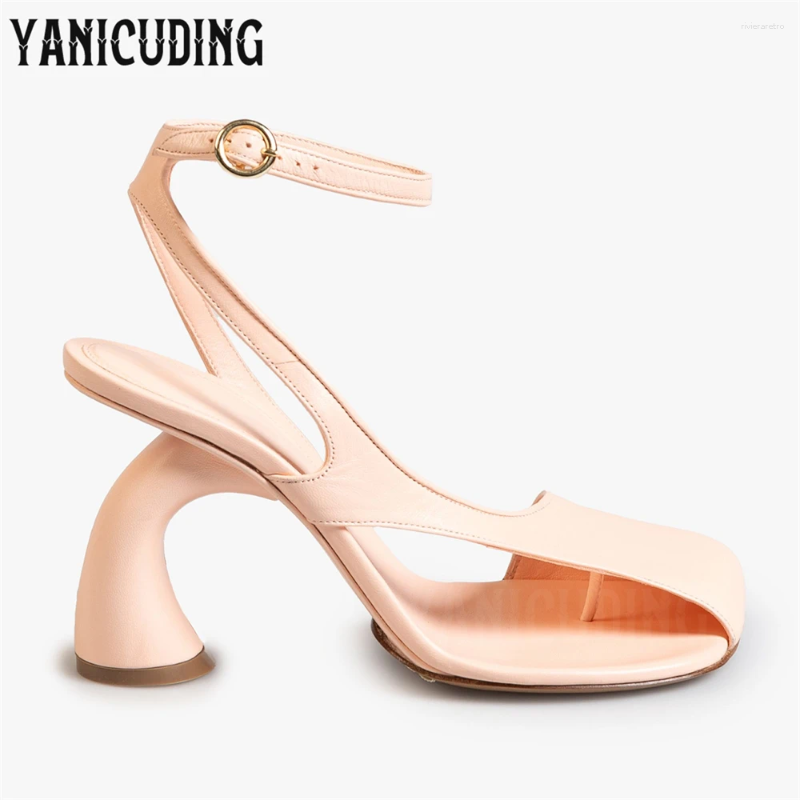 Sandals Strange Heel Ankle Strap Split Toe Summer High Heels Fashion Multicolor Customizable Comfortable Tabi For Women