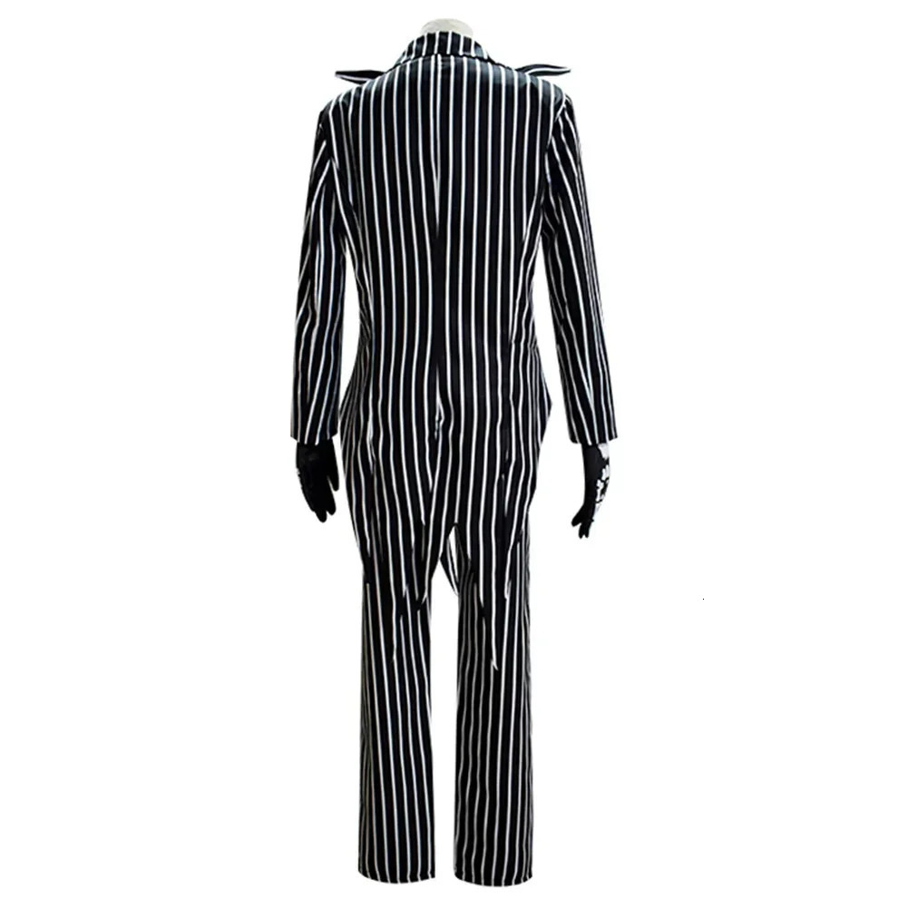 Jack Cosplay Skellington Costume for Adult Men Fantasia Jacket Pants Outfit Man Halloween Carnival Party Disguise Suit 241022