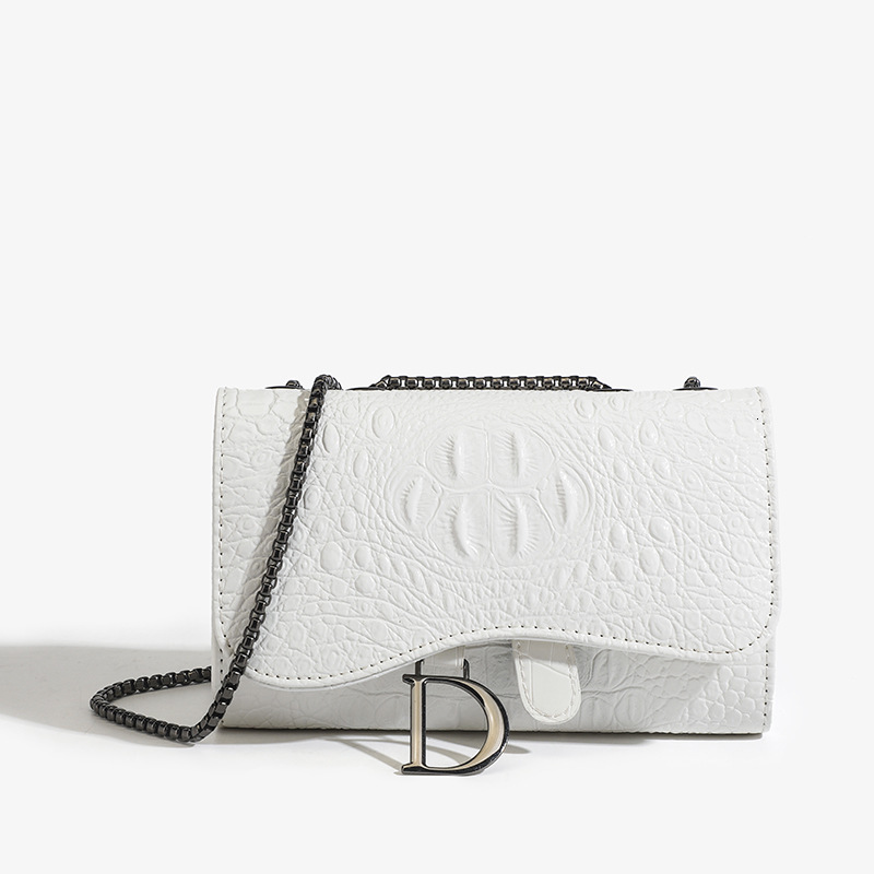 Designer Bag 2025 New Chain Slanted Shoulder Bag Crocodile Pattern Summer Popular Small Square Bag Shoulder Bag Women's Bag Crossbody Bag