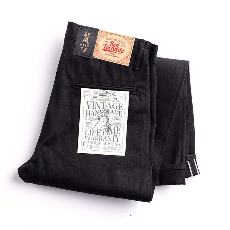 Red Tornado Black Officer Pants Men's Seedge Denim Jeans Chino Relaxed Fit