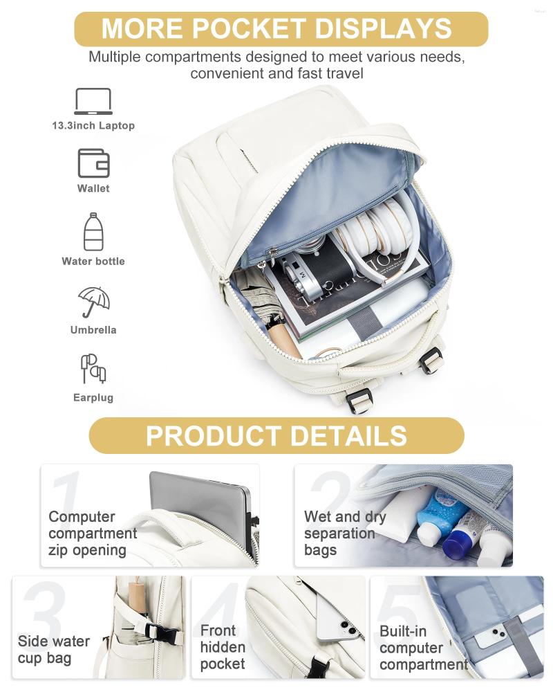 Backpack Travel For Women Men Waterproof Laptop Aire Approved Carry On Personal Item Bag Daypack Business Work 218f