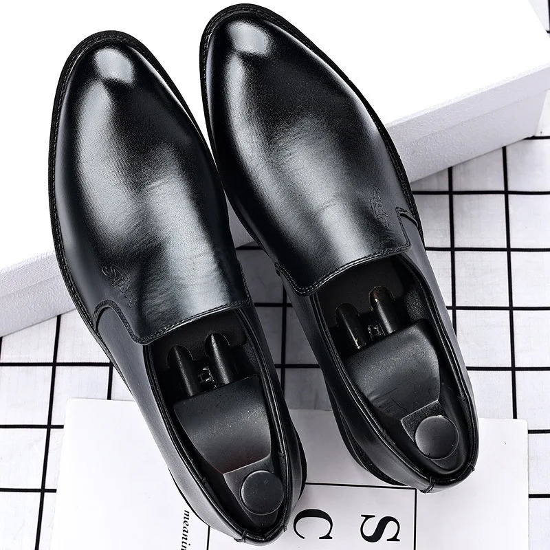 Mens formal leather elevator classic New mens casual social office adds wedding shoes 241022
