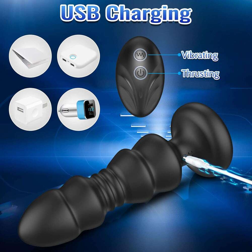 Thrusting Sex Toys Anal Plugs - Anal Toys Sex Toy Remote Control Vibrating Butt Plug G Spot Vibrator, Anal Beads with 5 Vibrating & Thrusting Prostate