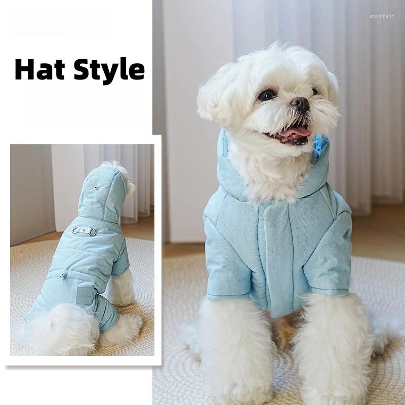 Update Dog Apparel Small Clothes Autumn And Winter Four Legs Cotton Teddy Coat Can Be Pulled To Wear Thick Pet