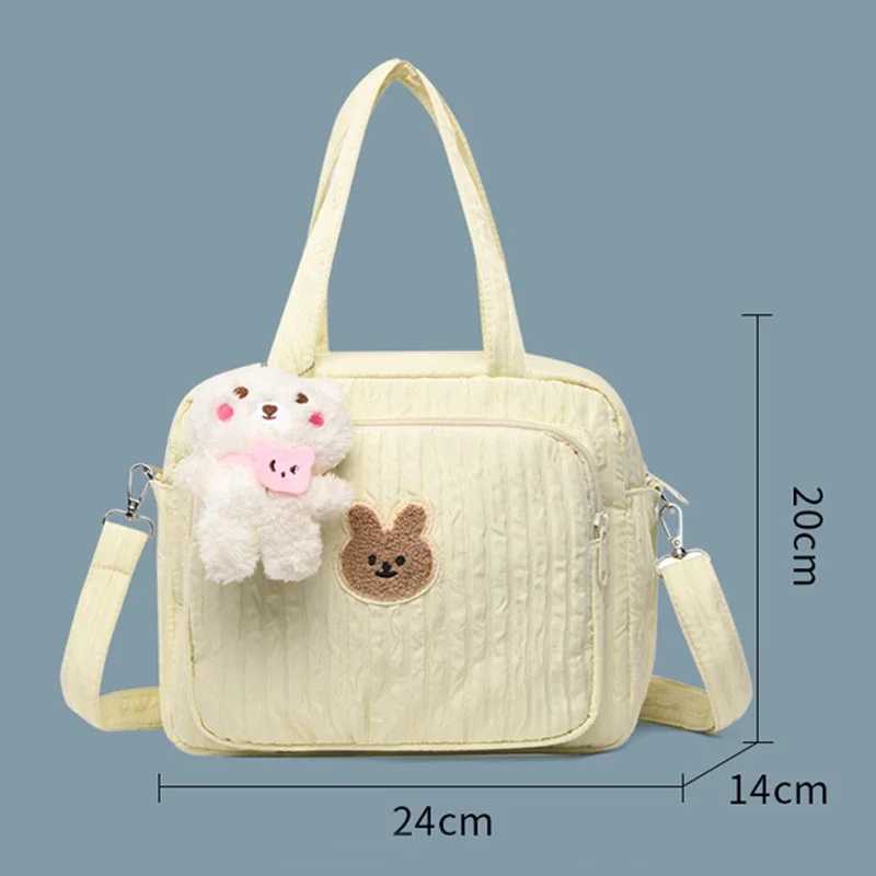 Baby Diaper Bags Maternity Mommy Bag Portable Multi-function Large Capacity Quilted Mom Travel Tote Bottle Storage with PendantC250326