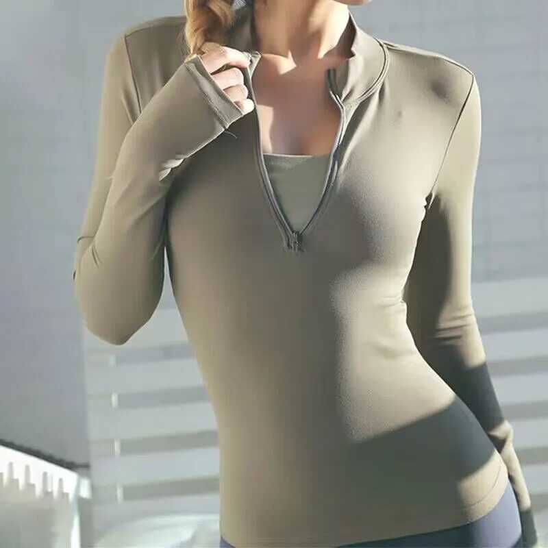 Long sleeved yoga shirt sports top fitness yoga top gym top sports clothes womens push ups running full set of clothingW250411