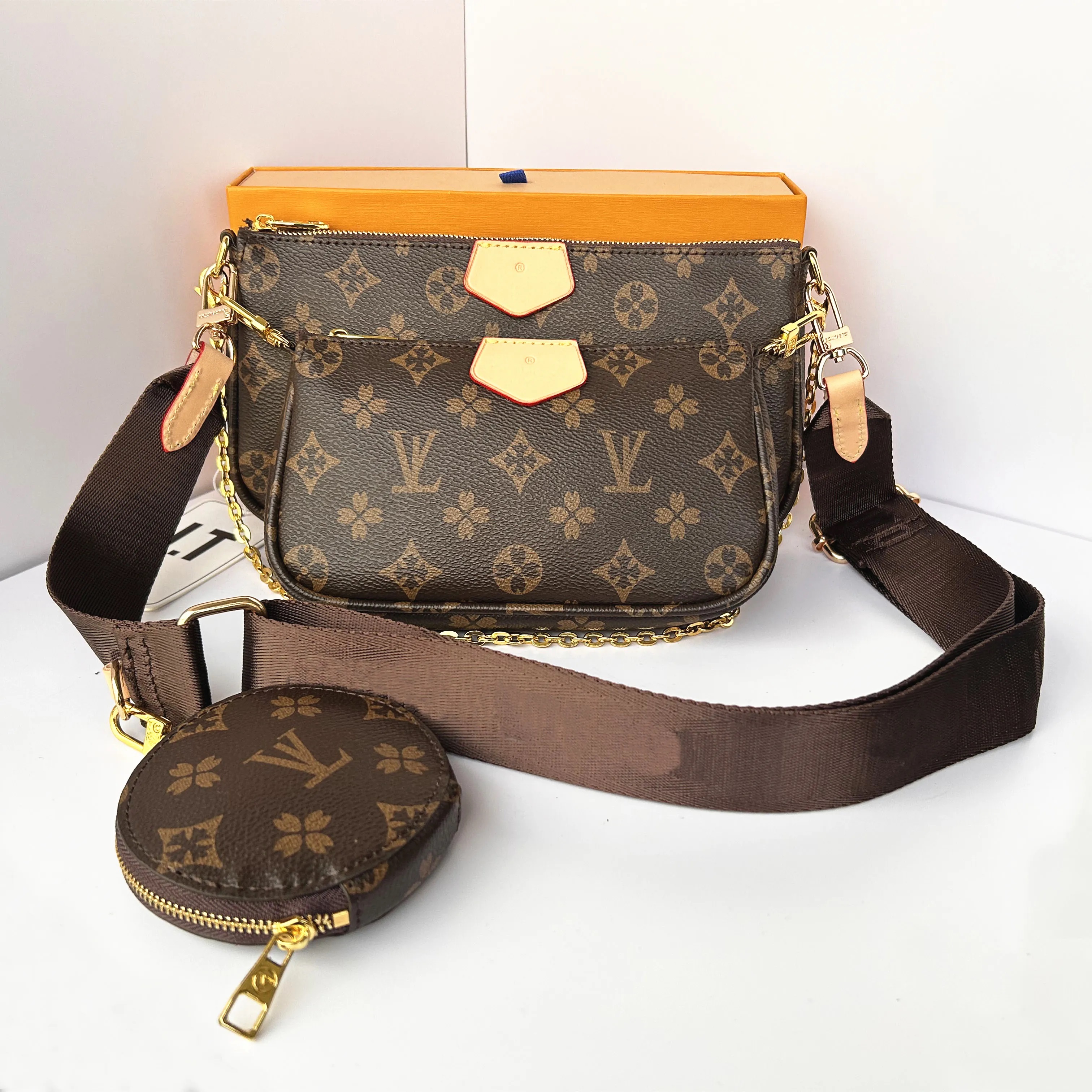 Designer bag women mini large fashion high quality luxury handbags cross body removable shoulder straps tote purse three-in-one leather chain wallets DHgate bags