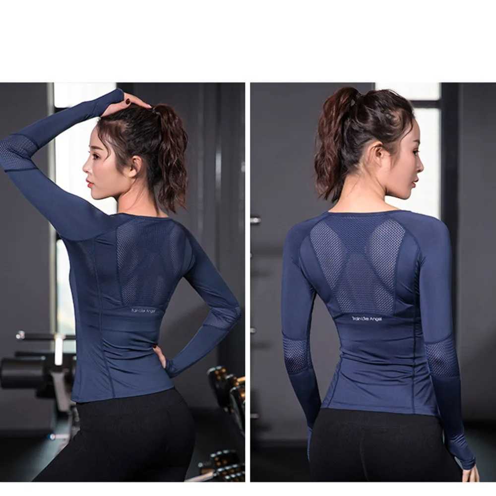 Womens sportswear fitness running seamless long sleeved gym womens sportswear yoga top womens sportswear topXJ250410