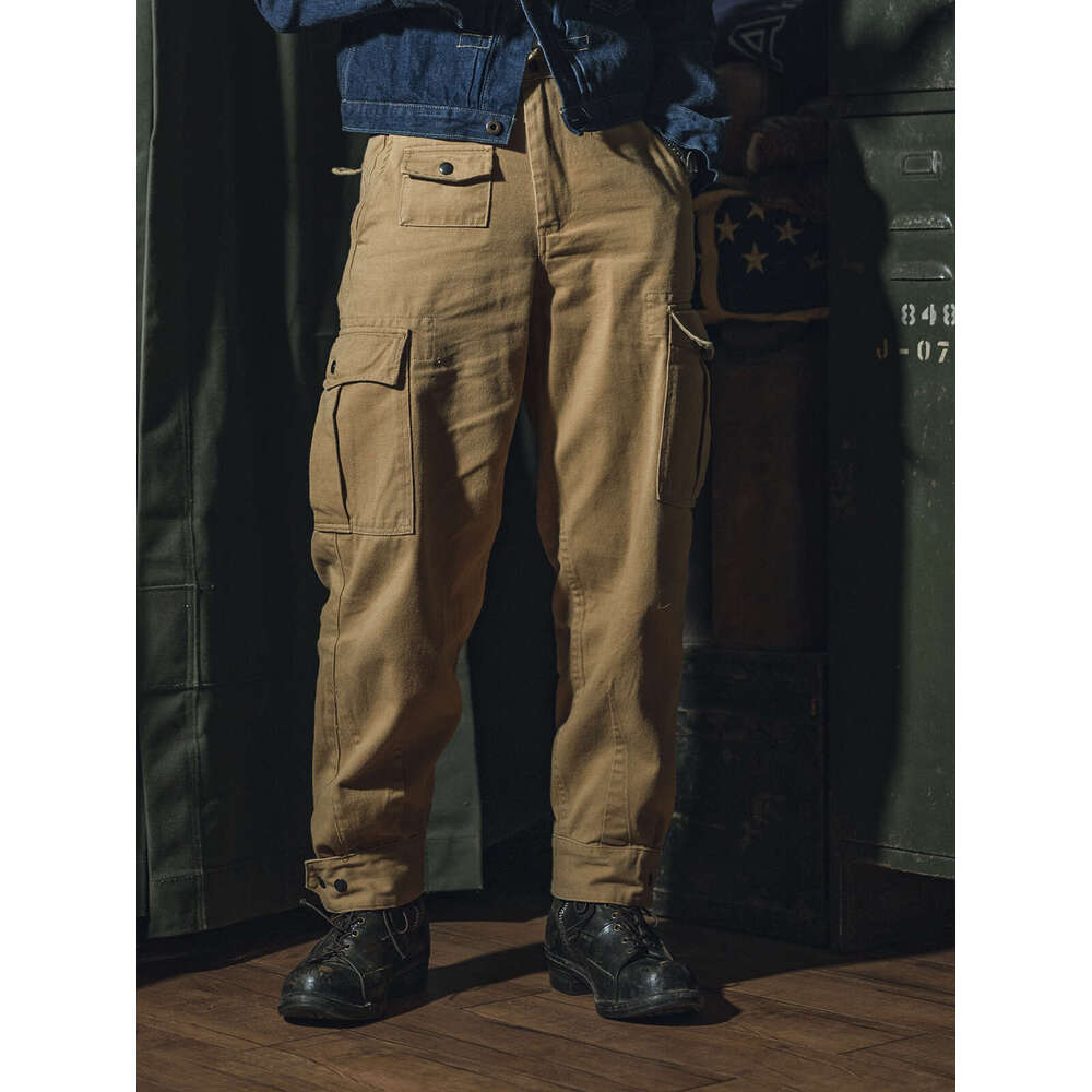 Non Stock Belgian M64 Mod Pants Khaki Men High Rise Motorcycle Cargo Trousers