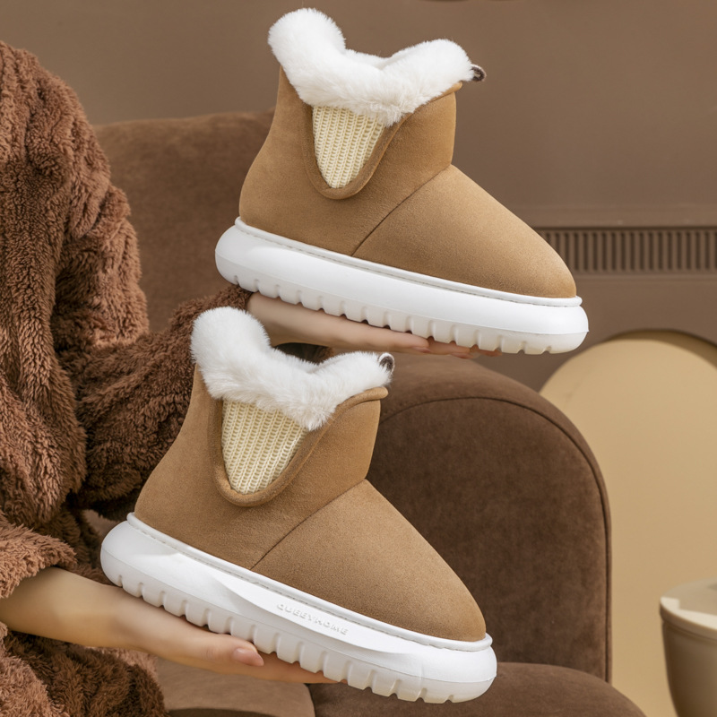 free shipping new designer warm indoor home versatile women heels snow martin rain fur furry thick soled winter boots