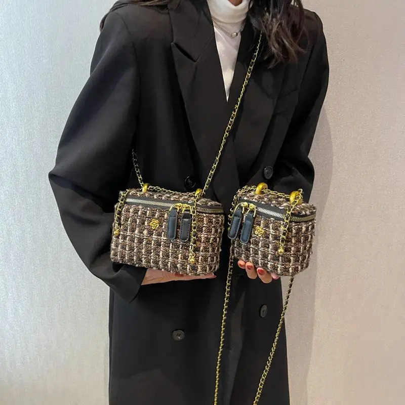 Ellovado Mini Dia Pattern Chain Shoulder Square Fashion Cross Bag Sac A Main Womens Purple 241022 2c6d