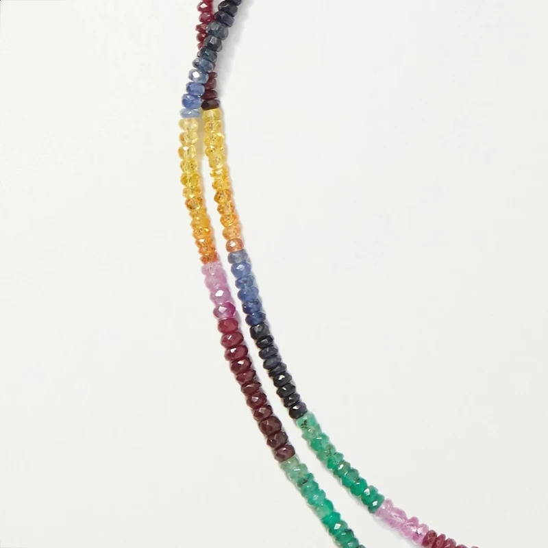Bohemian colored bead necklace natural stone electrical stone long necklace party gift 241021