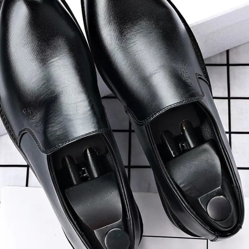Mens formal leather elevator classic New mens casual social office adds wedding shoes 241022