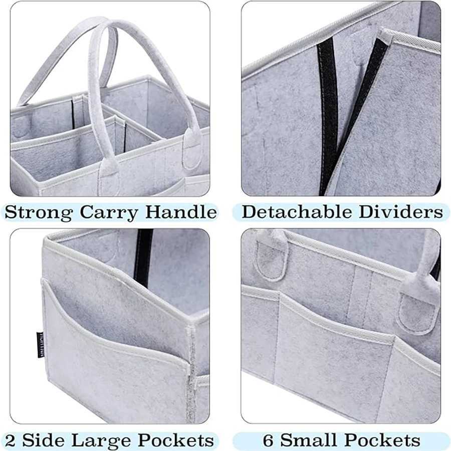 1Pc Diaper Organizer-Baby Felt Diaper Bag-Foldable Mommy Bag-Mother Baby Storage Bag-Neutral Baby Products For NewbornsC250326