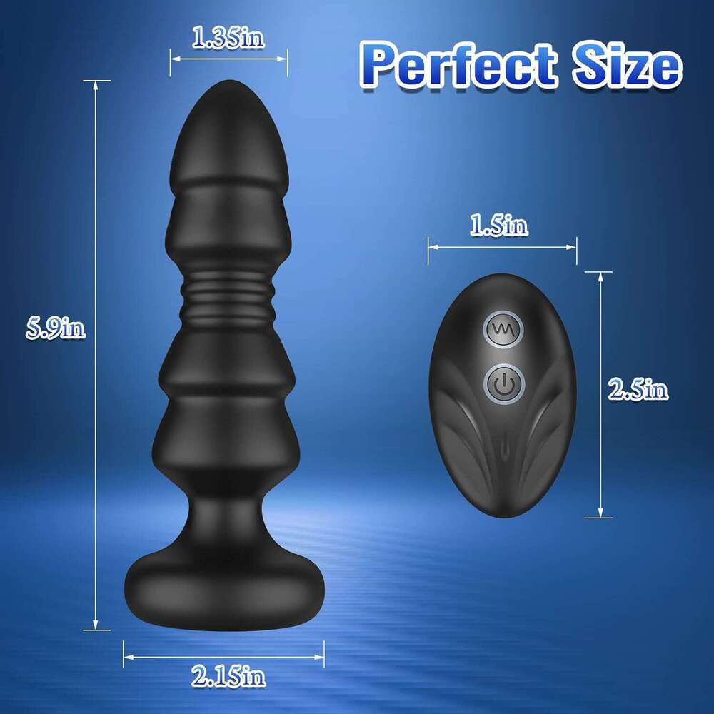 Thrusting Sex Toys Anal Plugs - Anal Toys Sex Toy Remote Control Vibrating Butt Plug G Spot Vibrator, Anal Beads with 5 Vibrating & Thrusting Prostate