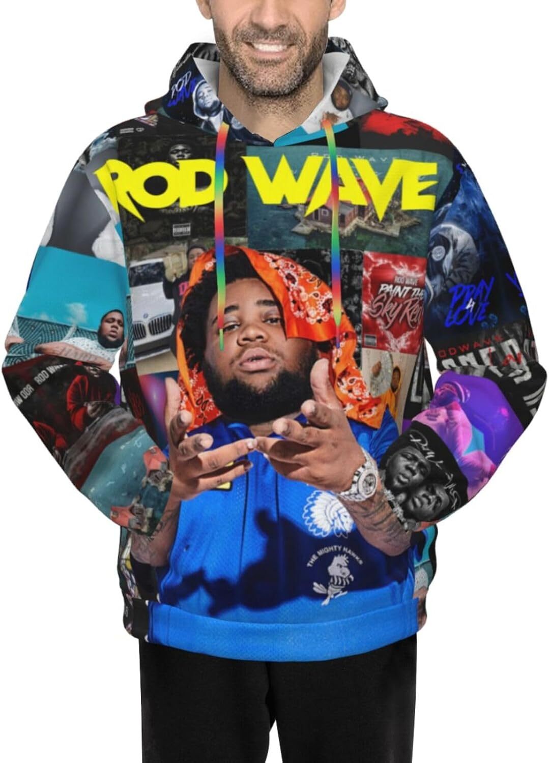 Hoodie for Mens Womens Rod Wave Hoodie For Men Women Youth 3D Printed Hooded Pullover Sweatshirt With Pocket Graphic Hoodies sweatshirt Fashion and le