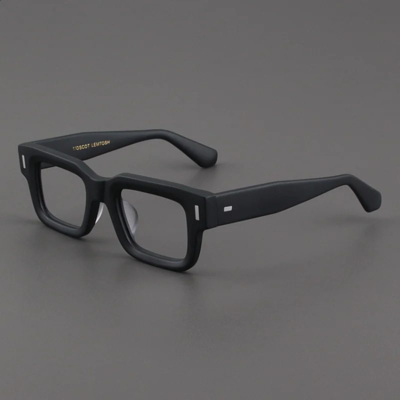 Mens high-quality optical glasses frame square acetate retro thick edge matte black fashionable women Myopia prescription glasses 241021