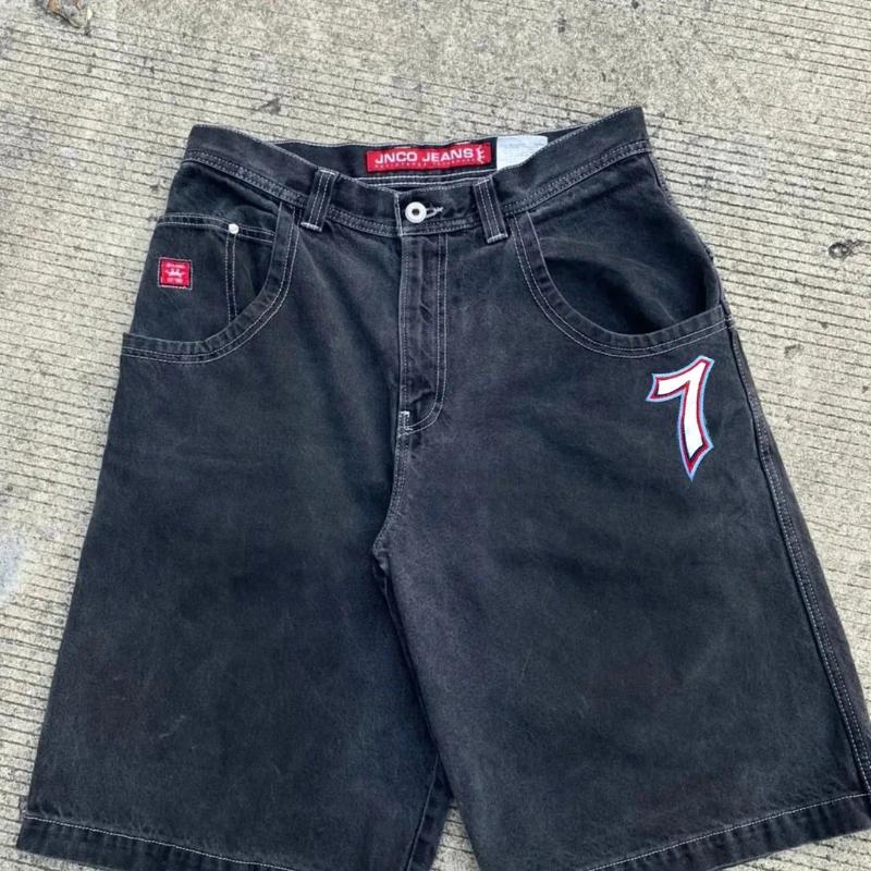 Men's Shorts Hommes Casual Pants Denim Baggy Short Jeans Clothes Jort 2024 JORTS JNCOS 2000s Cargo Gym Jinco Men JNCO