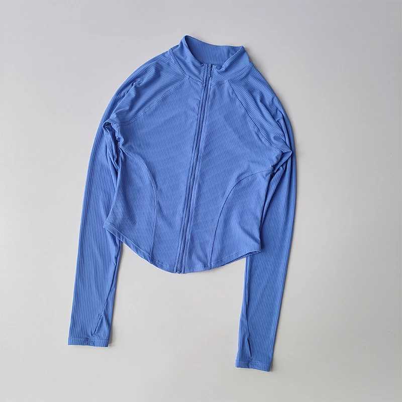 Ultra thin fitness sports jacket quick drying elastic yoga fitness womens outdoor top running zipper quick drying autumn clothing W250326