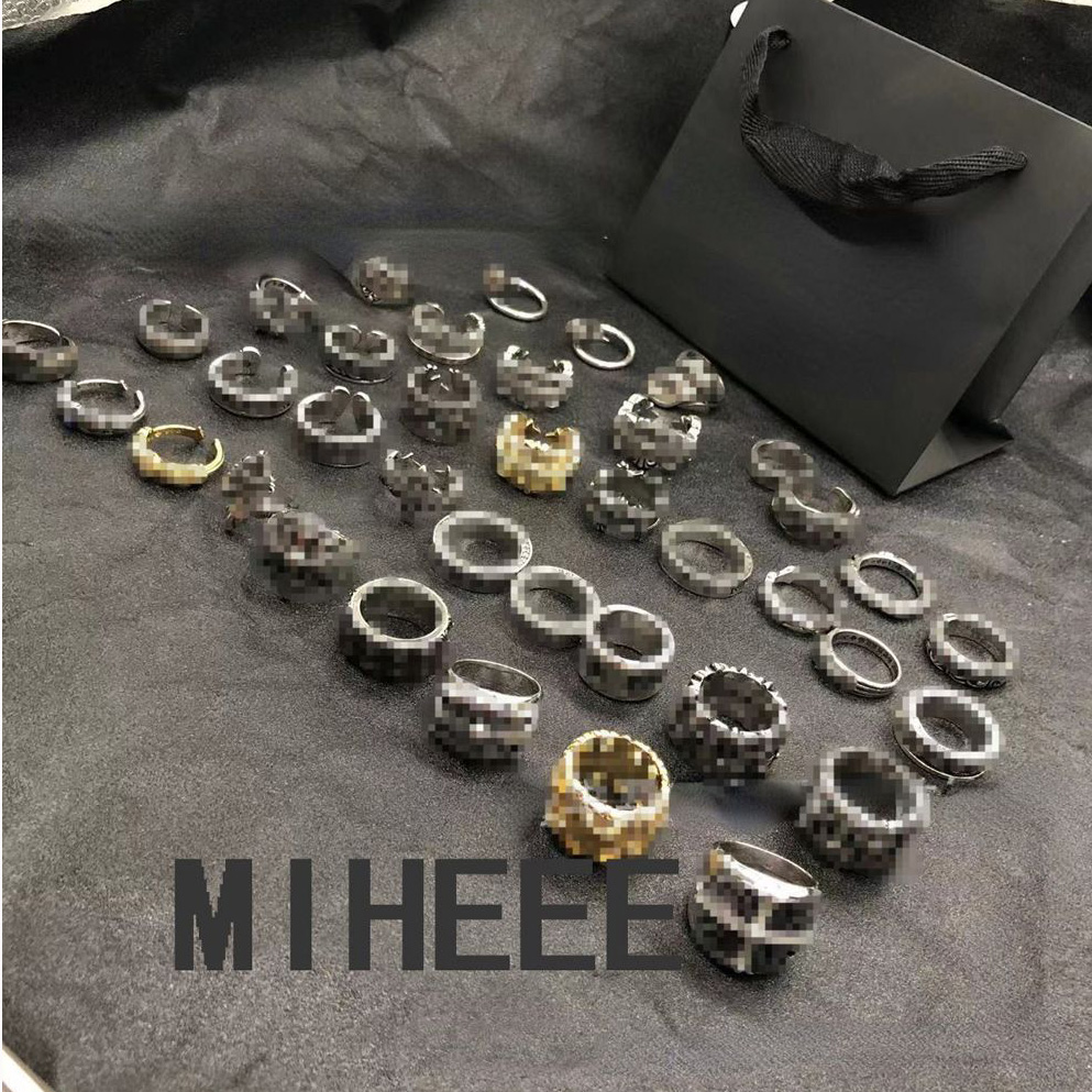 Designer Crosses Rings S925 Silver Plated Hip Hop Men and Women Vintage Cross Open Thai Silver Chromes Ring Jewelry gift miheee 01