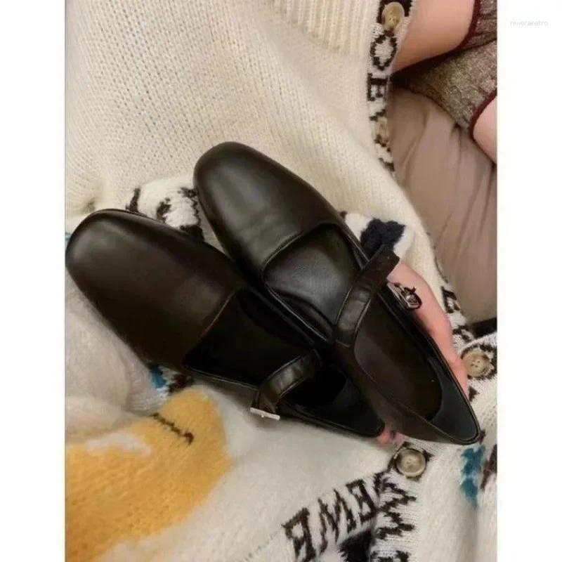 Sandals 2024 Spring Autumn Designer Women Flats Shoes Fashion Ladies Buckle Loafer Female Elegant