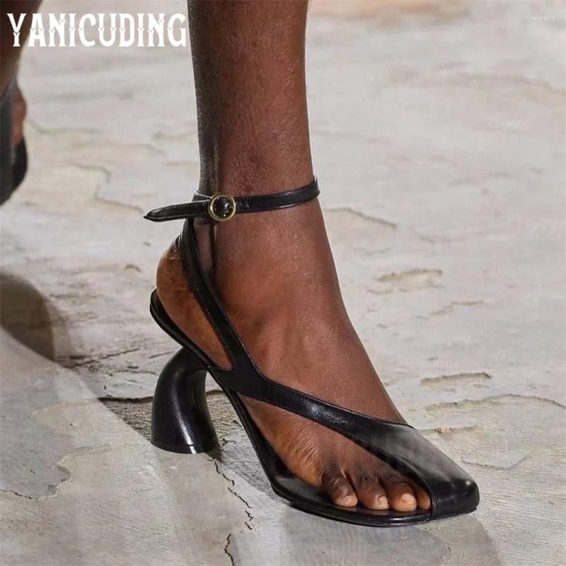 Sandals Strange Heel Ankle Strap Split Toe Summer High Heels Fashion Multicolor Customizable Comfortable Tabi For Women