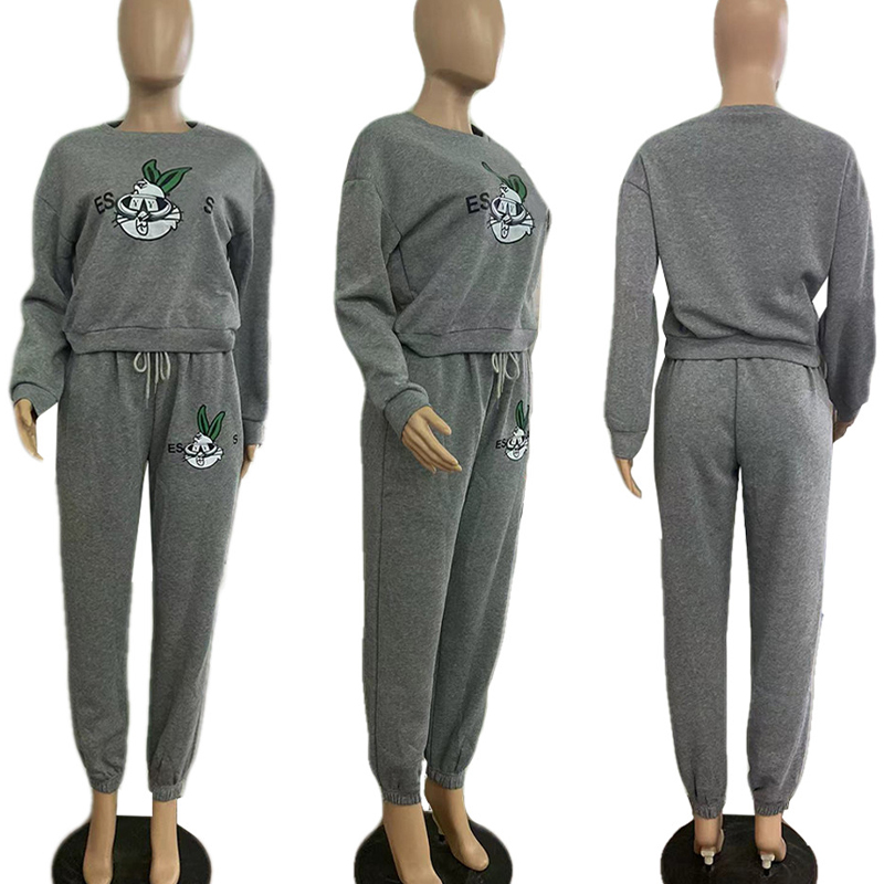 Designer Women Fall Tracksuits Letter Print Two Piece Sets Winter Elegant Outfits Crop Tops 2 Piece Sets Joggers Sweatsuits
