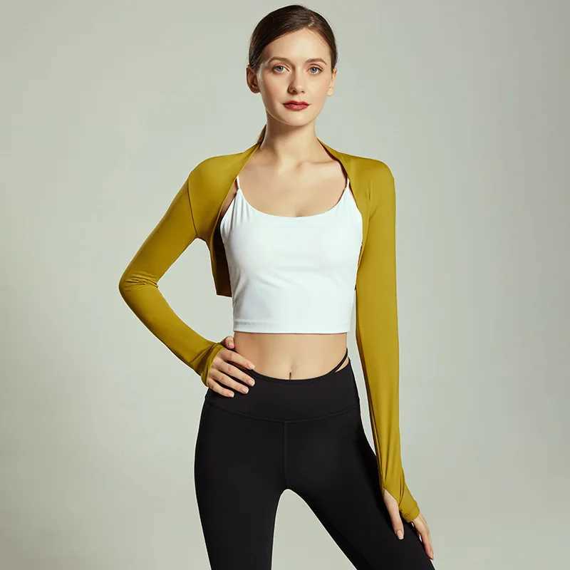 Dance ballet shawl womens long sleeved yoga shirt fitness top running tight sports jacket quick drying sportswearW250411
