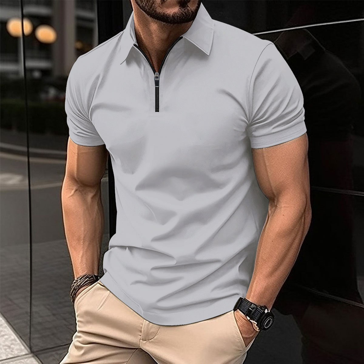 cotton tshirt for men High Quality Oversize Short Sleeve Tees t shirt Men's Polo Shirts Breathable Short Sleeve Business Tennis Golf Shirt for Bu