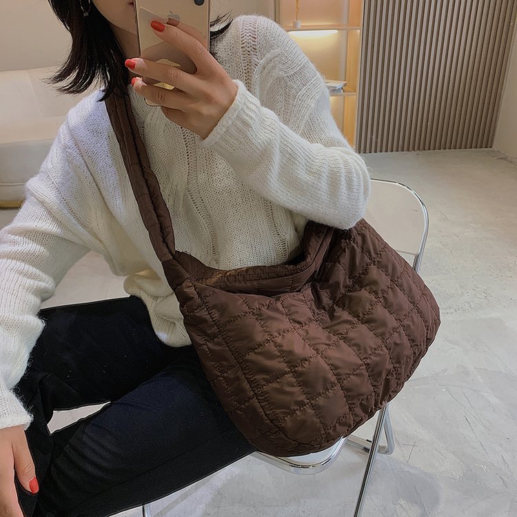 Women Crossbody Bag Shoulder Bag Large Capacity Fashionable Versatile Casual Style Brown Free shipping