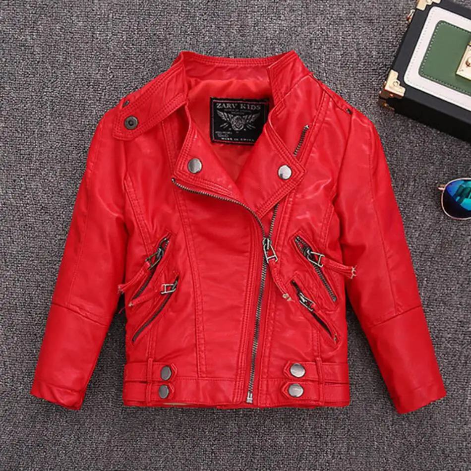 Childrens Outerwear Girl Jacket Spring Autumn Winter PU Leather Boys Coat Collar Overwear Clothes 10-11-12-13-14 Years 241022