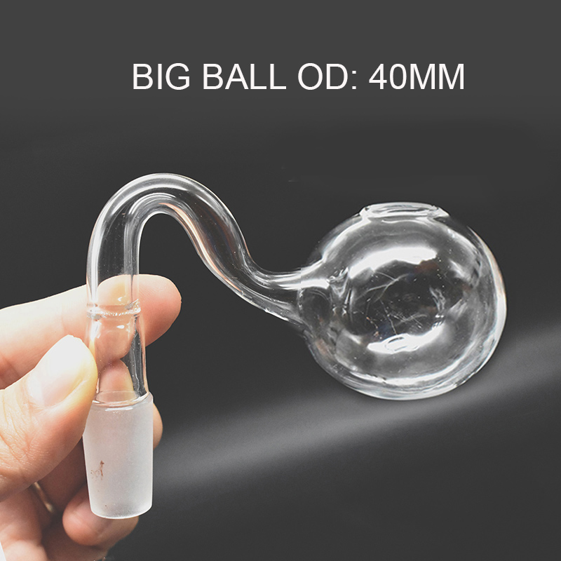 Big Size 4cm Big Ball Glass Oil Burner Pipe Bowls 10mm 14mm 18mm Male Female Glass Pipe Transparent Clear Tobacco Bent Oil Bowl Hookah Adapter Accessories