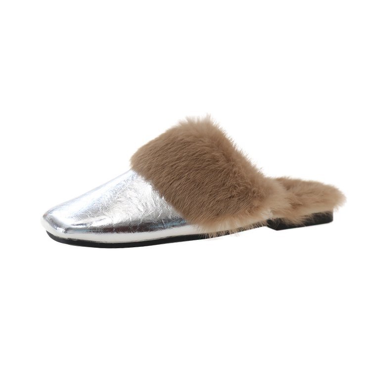 2025 S Fashion Designer New Autumn Winter Versatile One Foot Plush Slippers