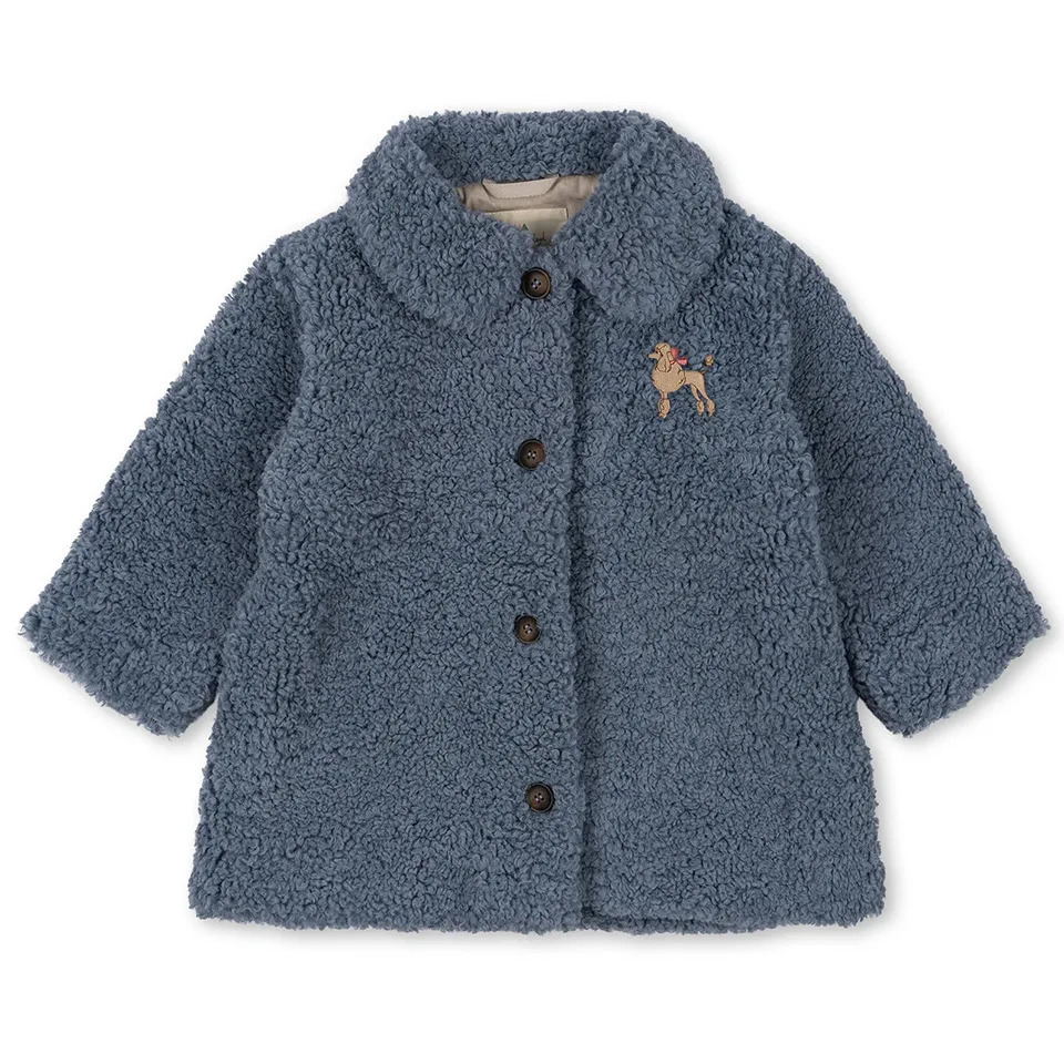 Autumn Winter KS Baby Girls Lambswool Fluffy Coat Kids Clothes Girls Thicken Warm Embroidered Jackets Cartoon Coats Outerwear 241022