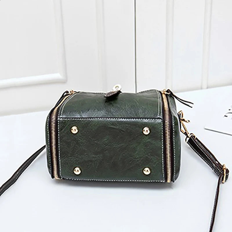 Arrival PU Leather Bucket Shoulder Bags for Women Solid Color Crossbody Small Handbag Zipper Phone Purse Messenger Bag Pouch 241021