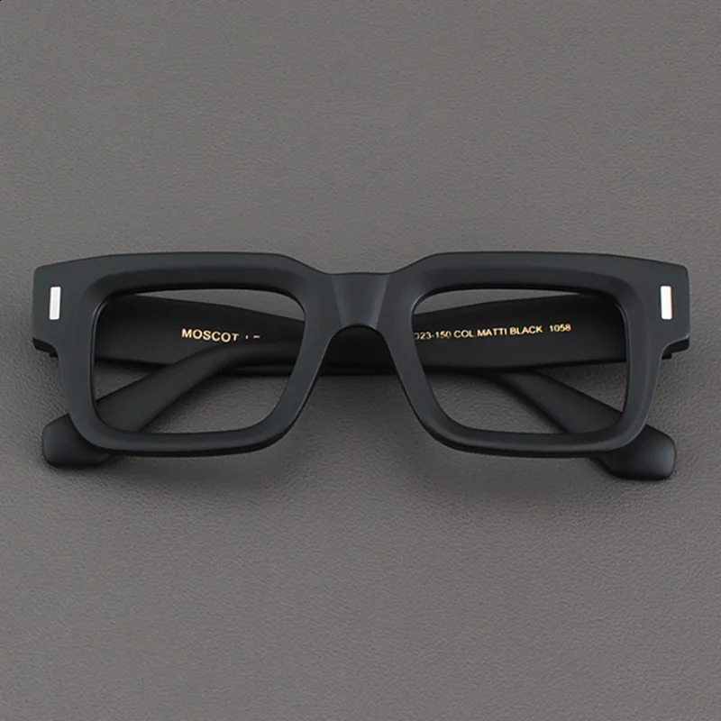 Mens high-quality optical glasses frame square acetate retro thick edge matte black fashionable women Myopia prescription glasses 241021