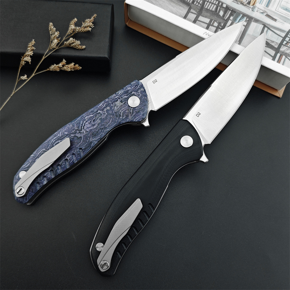 NEW G10 Hunting Knives Folding Quantum Cromax D2 Drop Point Blade Outdoor Camping Pocket Knife EDC Tool with Original Box 15535 3300 535 533 1660 9000