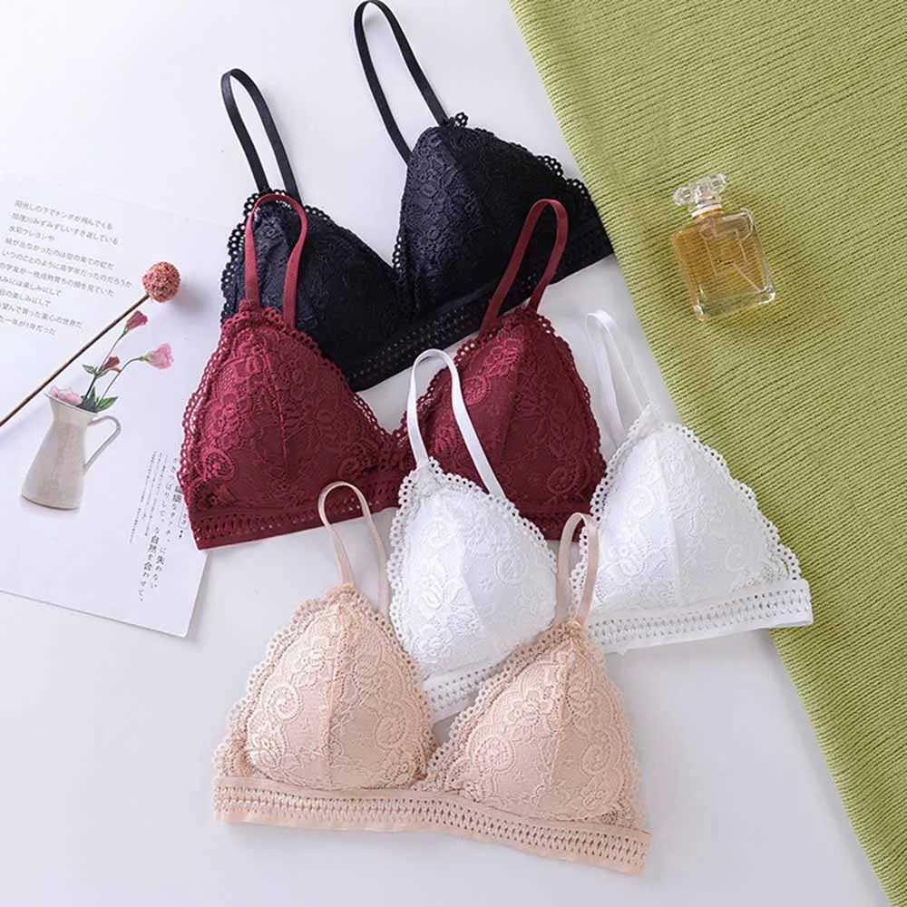 Womens Sexy Lace Underwear Thin Section Bra Backless Lingerie No Steel Ring Sling Strap Embroidery Hollow Tube Bralette TopsX241022