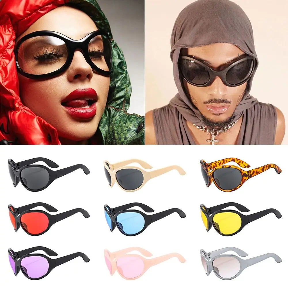 Unique irregular hip-hop oversized sunglasses for men cool sports sunglasses Y2K retro gothic sun visors 241022