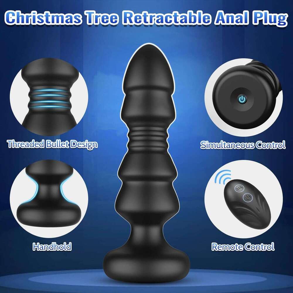 Thrusting Sex Toys Anal Plugs - Anal Toys Sex Toy Remote Control Vibrating Butt Plug G Spot Vibrator, Anal Beads with 5 Vibrating & Thrusting Prostate