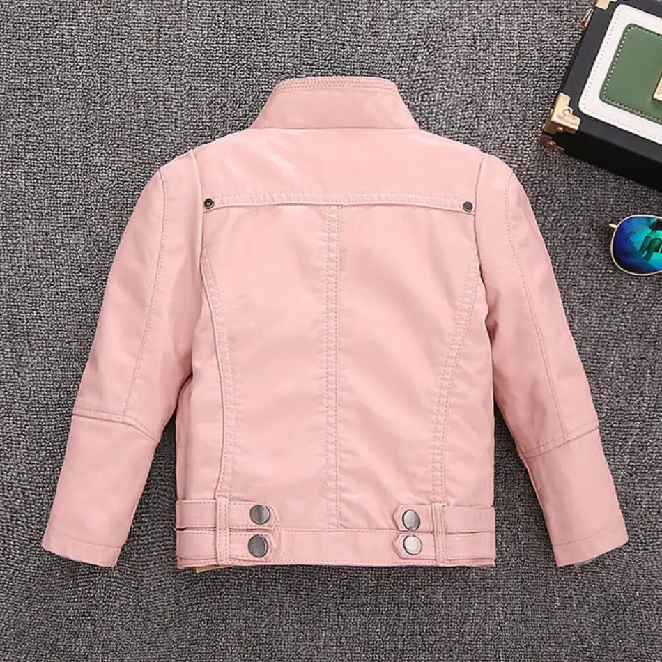 Childrens Outerwear Girl Jacket Spring Autumn Winter PU Leather Boys Coat Collar Overwear Clothes 10-11-12-13-14 Years 241022