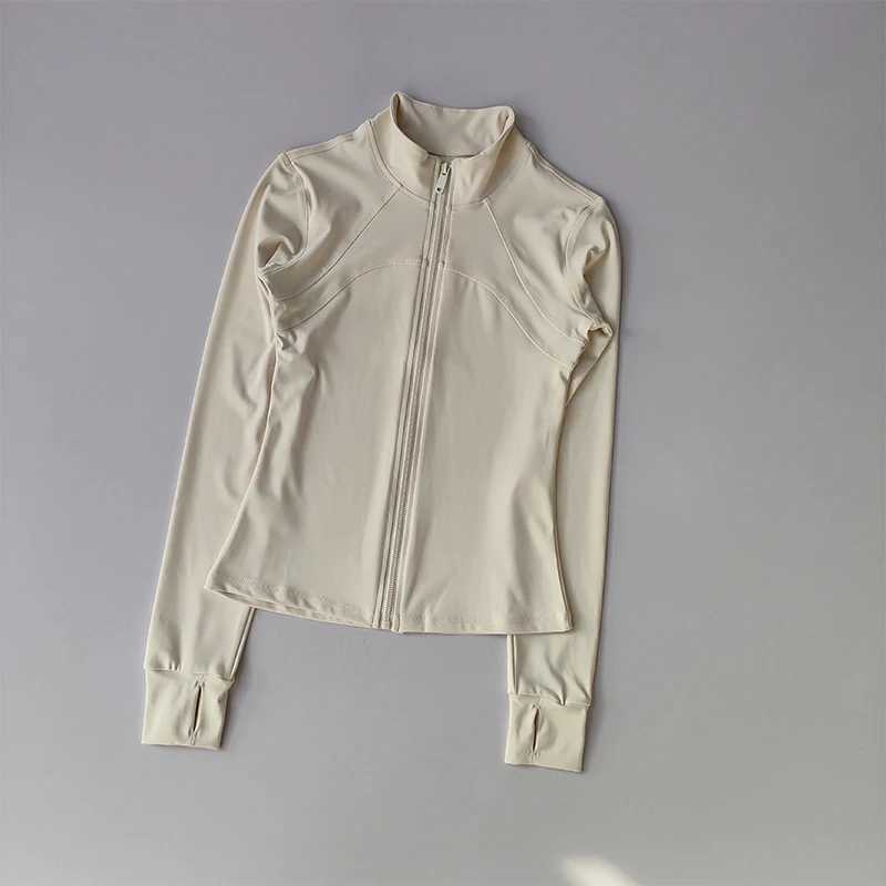 Yoga suit womens high-end stand up collar long sleeved sports jacket running training fitness top windproof running suit W250326