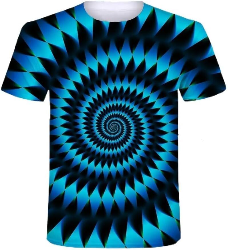 Mens T shirt Fashion 3D Printing T Shirt Vertigo Hypnotic Unisex Funny Short Sleeved Tees Loose Casual Pullover Personality T-Shirt tee Casual tops su