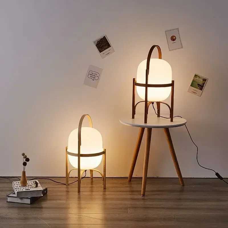 Nordic Designer Zen Wood LED Desk Lamp Modern Glass Research Bedside Table Lamp Living Room Decorative Lighting Fixtures X241021