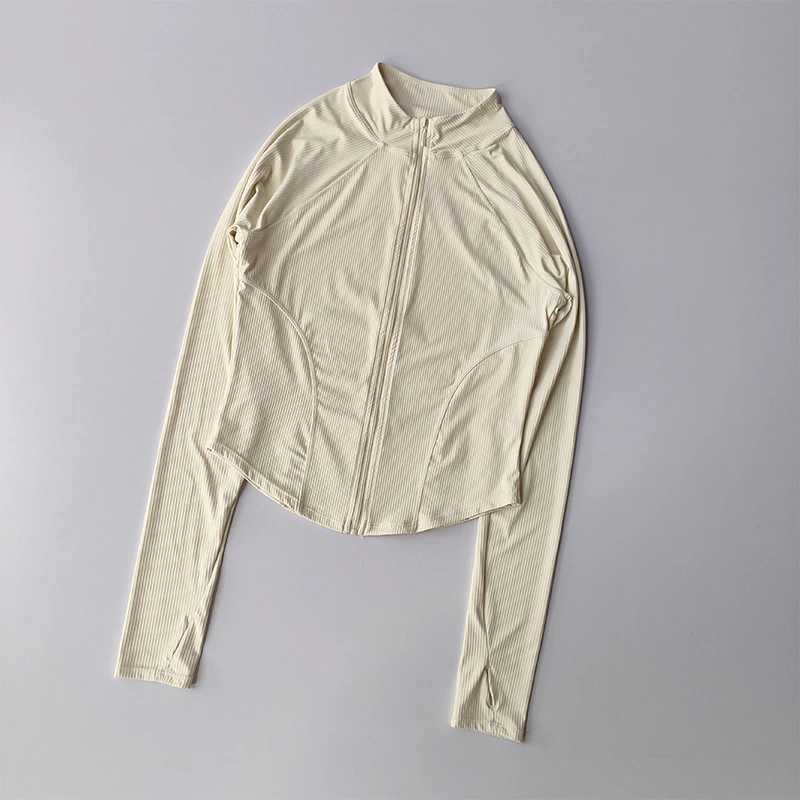 Ultra thin fitness sports jacket quick drying elastic yoga fitness womens outdoor top running zipper quick drying autumn clothing W250326