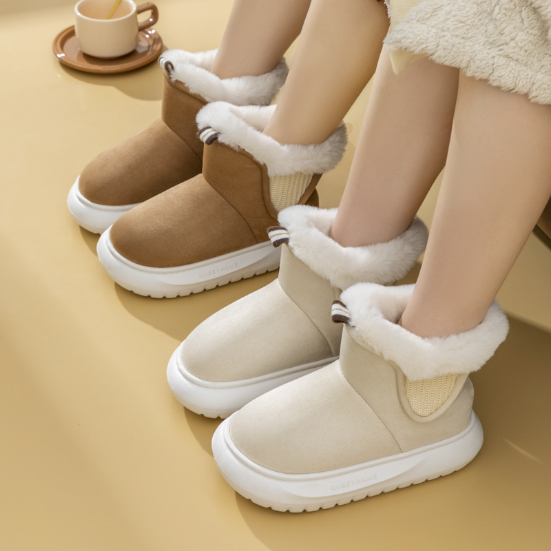 free shipping new designer warm indoor home versatile women heels snow martin rain fur furry thick soled winter boots