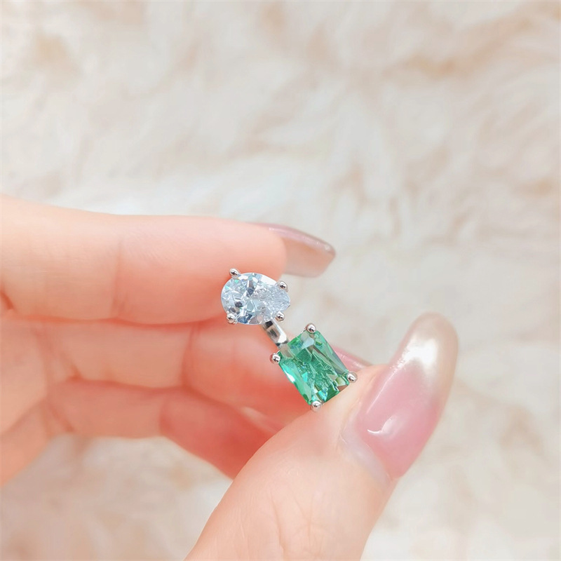 Sterg Sier Heart-Shaped Moissanite Dia Open Ring for Women